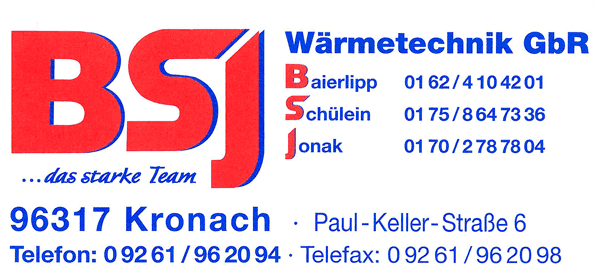 BSJ-das starke Team in Kronach- Installation von Sanitäranlagen, Gas- & Ölheizungen, Aufbau & Inbetriebnahme von Solaranlagen, Wärmepumpen & Pelletsanlagen.